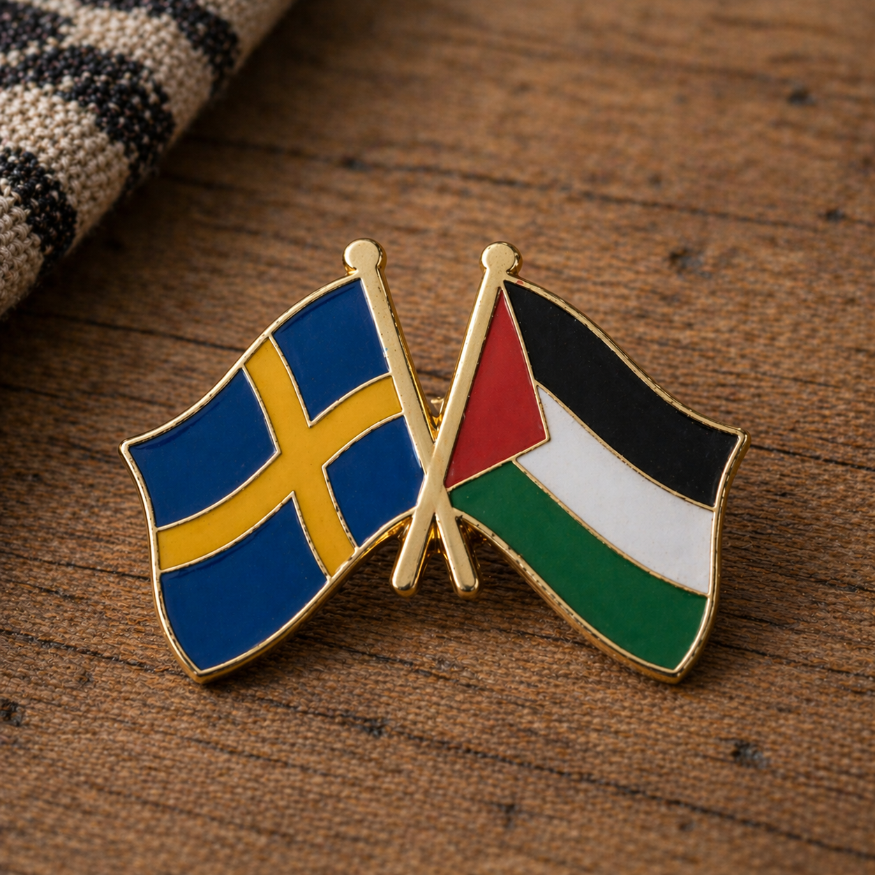 Sverige & Palestina Pin – Dubbel Flagga